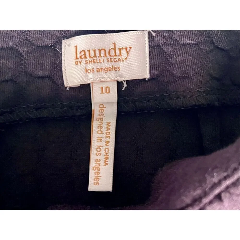 Laundry By Shelli Segal Women’s Black Quilted Zipper Pocket Skirt Size 10